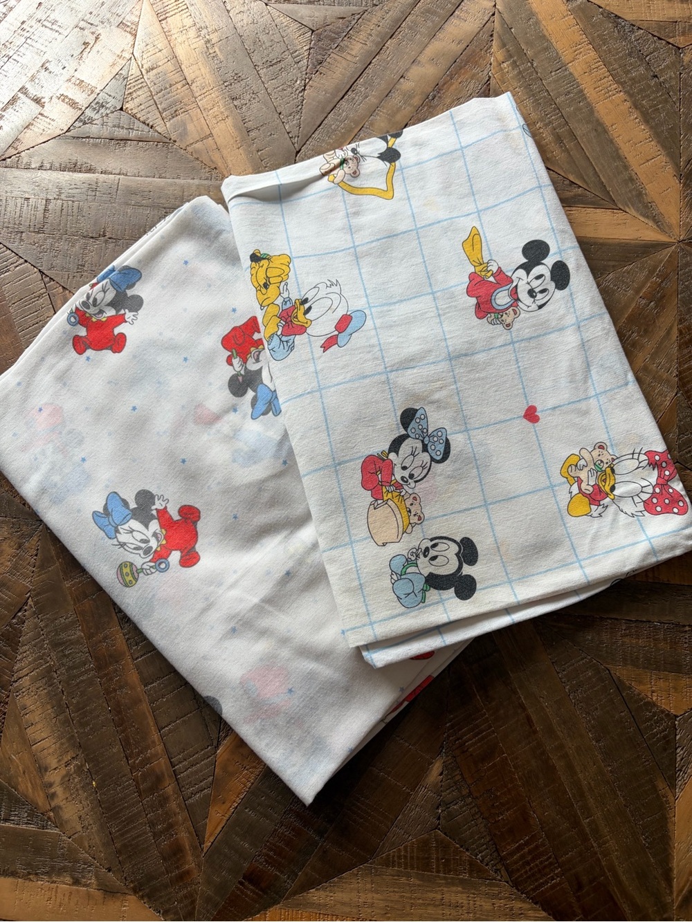 Vintage Mickey & Minnie Mouse fitted baby crib sheets